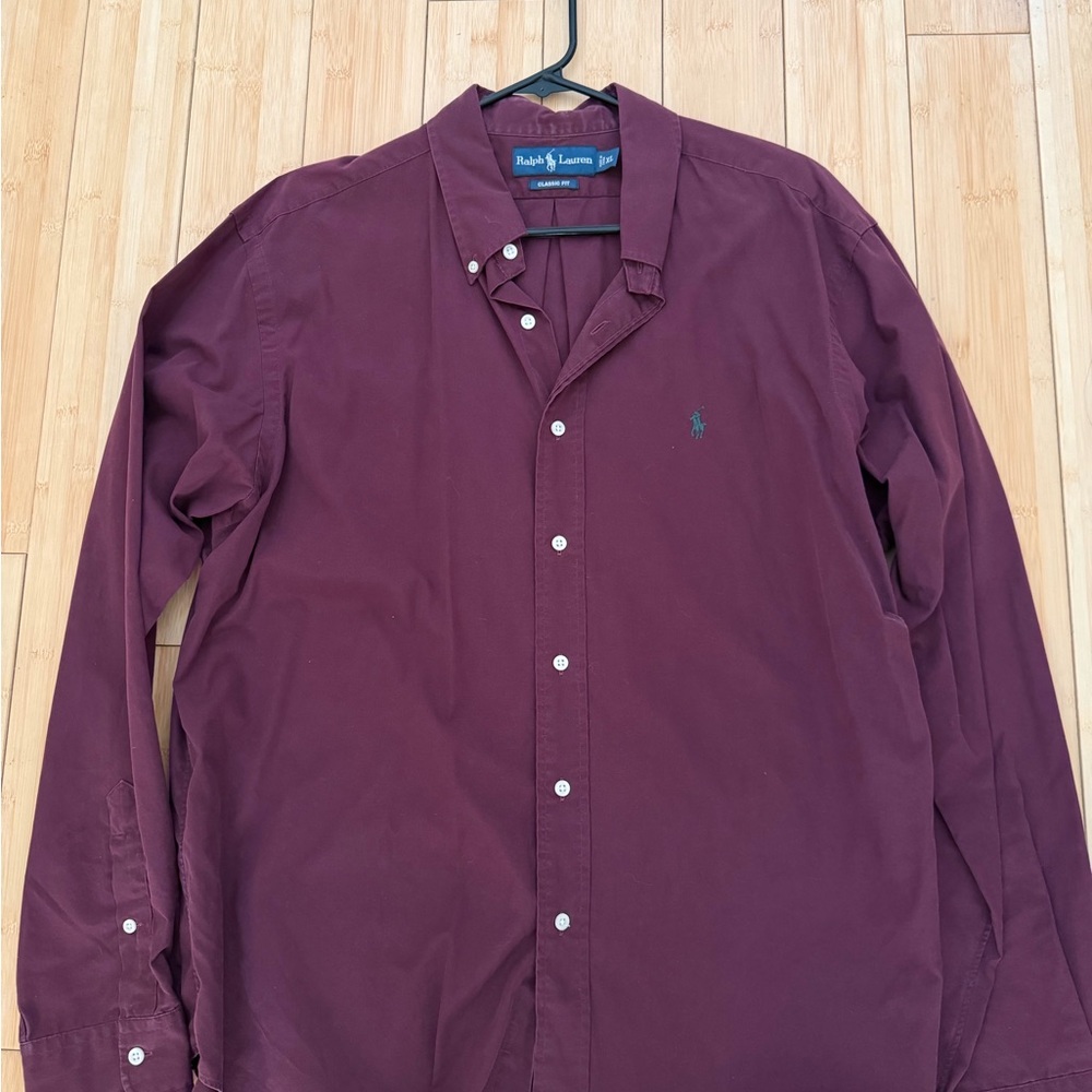 Men’s maroon dress shirt polo Ralph Lauren